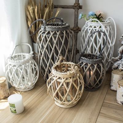 China Moroccan SWT Rattan Storm Hurricane Bamboo Weaving Lantern for Outdoor Home Decoration for sale