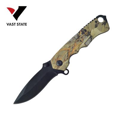 China Non-variable Steel Handle and Stainless Steel Handle Classic Survival Camouflage Hunting Folding Pocket Knife for sale