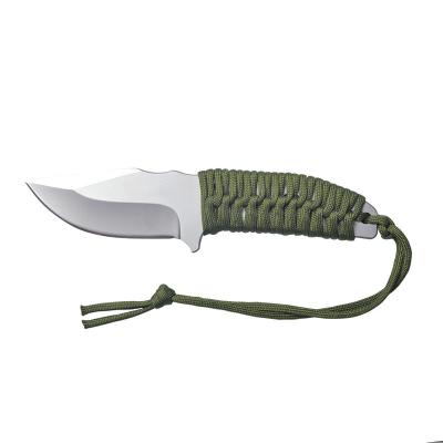 China Hot Selling Non-changeable Fixed Blade Outdoor Hunting Knife Camping Machete With Nylon Rope for sale