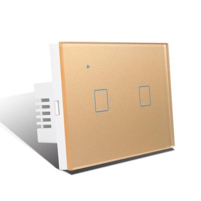 China Tempered Glass +PC Touch Wall Switch Wifi Tuya Panel Wifi Tuya Panel 1 WAY US 118 Standard 2 BAND 1 WAY Smart Glass Light Voice Control Switch for sale