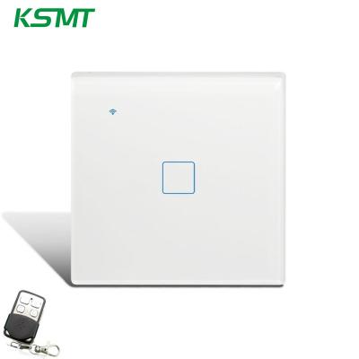 China KAISI Europe 110V-240V 10A 433 MHz RF Remote Wall Switch Residential Standard Touch Glass Lamp Switch for sale