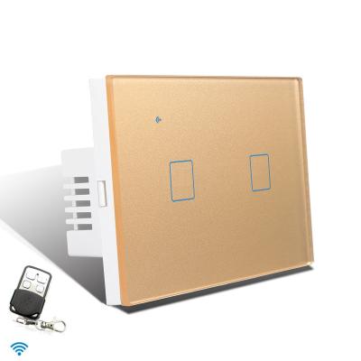 China Tempered glass +PC KAISI USA 118 wifi switch 433mhz standard touch 1/2/3/4 band smart switch 433mhz tuya panel glass wall switches rf wifi for sale