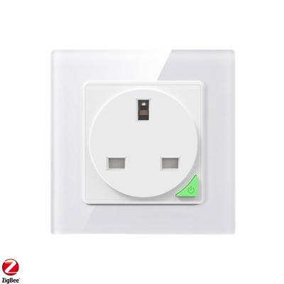 China UK Standard Tempered Glass Panel Hospital KAISI Smart Plug Zigbee Smart Wall Socket Smart Plug UK for sale