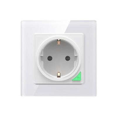 China KAISI Hospital EU standard smart glass wall socket wifi wall outlet panel Tuya wall sockets for sale