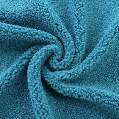 China Auto Upholstery 100% Polyester Small Particles Warp Knitting Faux Sherpa Grain Faux Fur Fabric For Garment Textile Decorative Cloth for sale