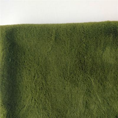 China Toy High Quality Army Green Color Faux Rabbit Fur Fabric For Winter Coat Blankets for sale