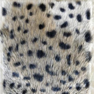 China High Quality Embossed Jacquard Artificial Fur Embossed Embossed Leopard Print Faux Fur Fabric for sale