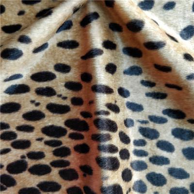 China Leopard Leopard Printed Imitation Animal Thin Fur Fabric Faux Fur For Coat for sale