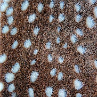 China Leopard Jacquard Imitation Fur Fabric Faux Animal Fur For Coat Blankets for sale