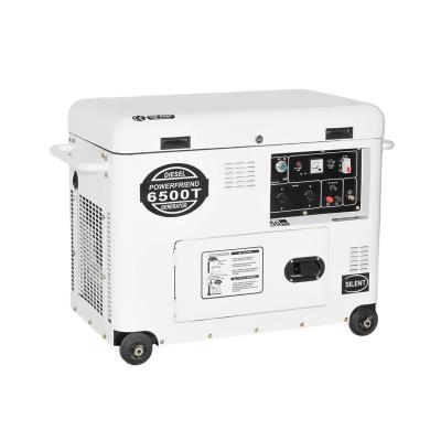 China 230v portable diesel generator portable diesel genset 5kw silent with single phase PD6500RS engine for sale