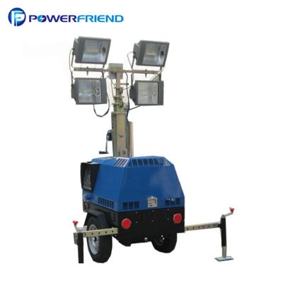 China ROAD 10kva 10KW 9m led electric power light tower mobile mast diesel generator for sale