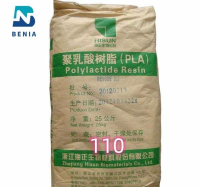 Cina Hisun PLA Resin REVODE 110 Acido polilattico Biobased PLA pellets per compostabili biodegradabili in vendita