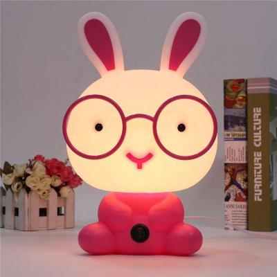 China Lovely modern EU plug baby bedroom lamp plastic animal led night light rabbit sleep luminaria for kids for sale