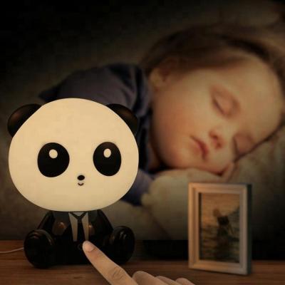 China Touch Switch Rheostat Panda Touch Table Lamp USB Night Light Plastic Energy Saving Bedside Lamp for sale