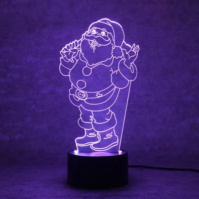 China Living room ABS base plastic usb 3d acrylic illusion led night lamp for sale