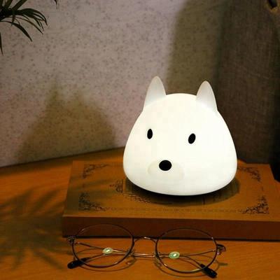 China Hot Selling Rechargeable Multicolor Room Dog Animal Shape Silicone Night Lamp For Bedroom for sale