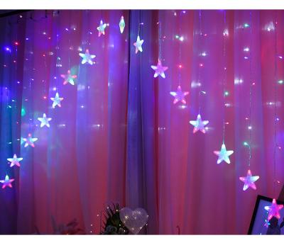 China Party 136 L Warm White Decorative Christmas Led String Star Curtain Light for sale