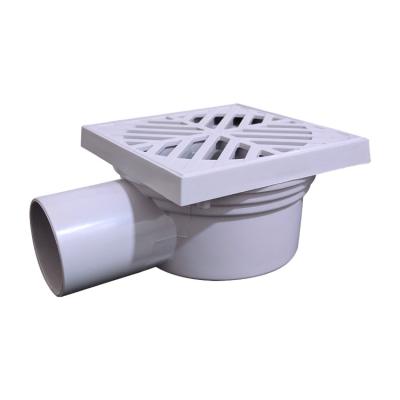 China Zero Side Row Floor Drain Plastic PVC With Handle Side Row Deodorizer Floor Drain Anti-Clog Plastic Bathroom Kitchen Floor Drain for sale