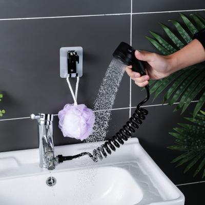 China Modern External Wash Basin Water Faucet Hand Shower Extension Shampoo Artifact Toilet Basin Hand Shower Nozzle Hand Held Black for sale