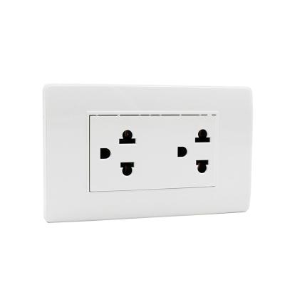 China Easy Installation Wholesale Price 2 Gang 10-16A Power Socket South American Universal Electrical Wall Outlet for sale