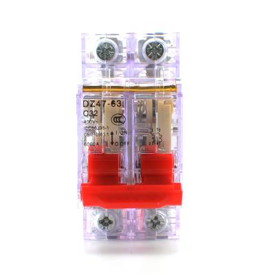 China Transparent 2P Air Switch Miniature Circuit Breaker Rated Current 32A for sale