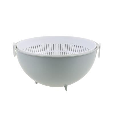 China Double Layer Fruit Vegetable Strainer Basket Colander Viable BPA Free Washable Colorful Plastic Dish Rack for sale