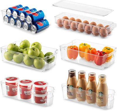 China Clear Plastic PET Fridge Sundries Storage Bins Organizer of Various Freshness Keeping Designs for sale