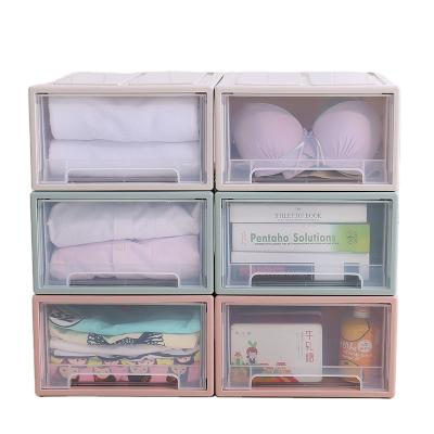 China Sustainable Household Plastics Large Drawer Stackable Storage Box For Clothes Storage Cabinet for sale