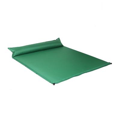 China Double Insulation Self Inflating PVC Sleep Pad Suede Pongee Mat PVC Camping Mattress Double for sale