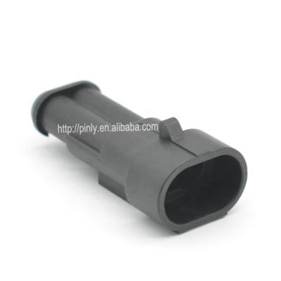 China 1.5 Amp Series Automotive Electrical Male Sealed Tyco Car 282104-1 2 Pin Coil Connector for sale