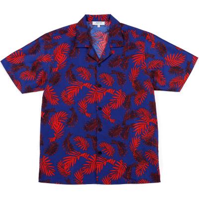 China Custom Logo Casual Mens Breathable Shirts, Floral Print Mens Hawaiian Short Sleeve Shirt for sale