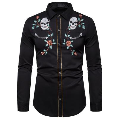 China Breathable Cheap Custom Designer Long Sleeve Shirt Man Formal Embroidery Thick Dress Shirt For Men for sale