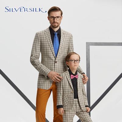 China Anti-Shrinkage Family Matching OEM Father Son Parenting Wholesale Adult Tuxedo Mens Boys Casual Blazer for sale