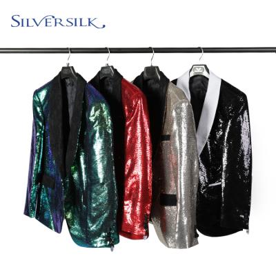 China OEM Hot Sale Anti-Shrink Adult Collar Shawl Dance Reversible Jacket Men's Sequins Blazer Coats for sale