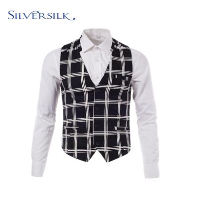 China Anti-wrinkle casual party western wedding plaid check dresses vest suit vest men for sale