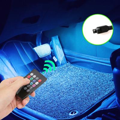 China Atmosphere Foot Light Unique ABS+Silica gel+other Colorful LED Car Remote Control With Voice Control RGB Auto Interior Decorative Lights for sale