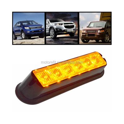 China Motorefit OEM Manufacturer Car LED Warning Light Amber 6w Strobe Light Bar Auto Accessories Car Interior Strobe Light 14 x2.5 x 3CM for sale