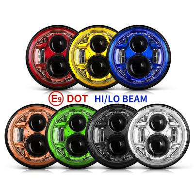 China Alloy Spider Design E9 DOT IP68 H4 Beam Aluminum High Low Motorcycle Led Headlight Motorbike 5.75