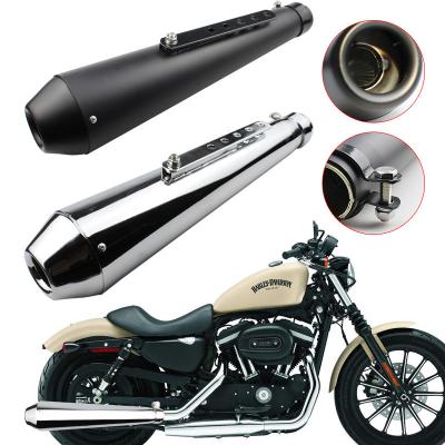 China Universal Modified Muffler Cafer Racer Exhaust Iron and Stainless Steel Motorefit Motorcycle Muffler Pipes For Harley Davidson for sale