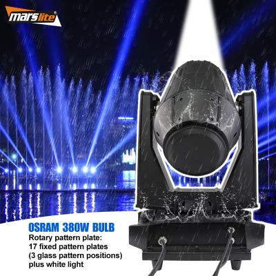 China Waterproof Theme Park Marslite 350w /380W Moving Head Sky Beam ip65 Moving Head Spotlight for sale