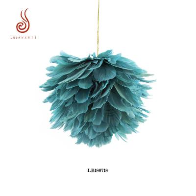 China Other Cheap Wholesale Colorful Feather Flower Ball For Wedding Decoration for sale