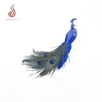 China Other Cheap Wholesale Blue Feather Peacock Bird For Home Party Garden Decoration for sale