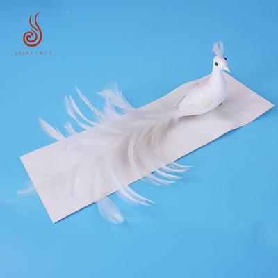 China White feather tropical high quality artificial peafowl peafowl for decoration for sale