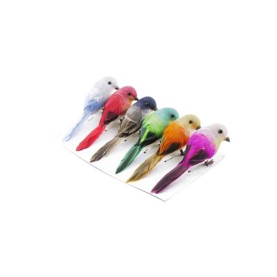 China Tropical high quality beautiful cotton artificial feather bird for garden decoration for sale