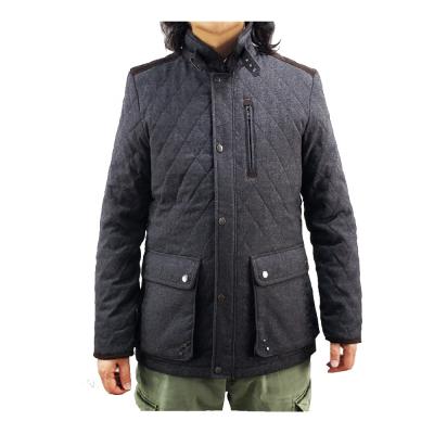 China Regular online shopping high quality men's European style woven wool looks padded jacket for sale