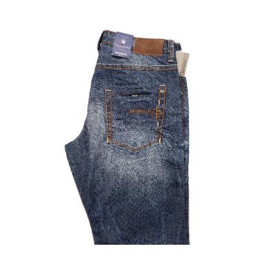 China Custom Hot Sale 98% Straight Cotton 2% Spandex Regular Color Enzyme Washed Woven Mid Waist Straight Mens Jeans With Zipper Pocket for sale