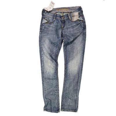 China Others Collectable 98% Cotton 2% Branded Spandex Slim Enzyme Washed Woven Low Waist Straight Women Jeans for sale