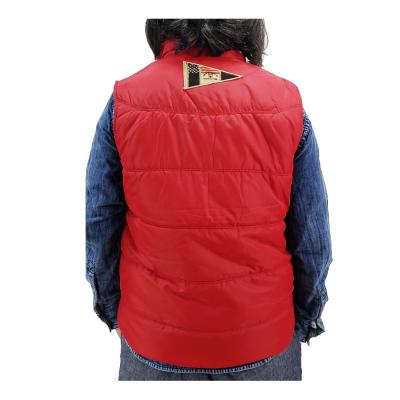 China Outdoor Casual Men's 100% Padded Vest Plus Size Designer Top Quality Cotton Smart Vest With Reversible Badge Printed Real Leather for sale