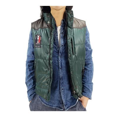 China Wholesale Custom Made Outdoor Designer 100% Polyester Men's Casual Down Jacket With Zipper Pockets Double Pockets Buttons Snap Badge for sale