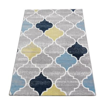 China Washable Solution Dyed Microfiber Polyester Geometry Design Super Soft Area Rug for sale